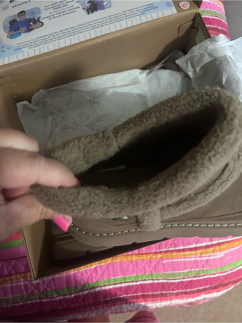 Skechers Brown Sherpa-Lined Slip-On Boots - Picture 3 of 7